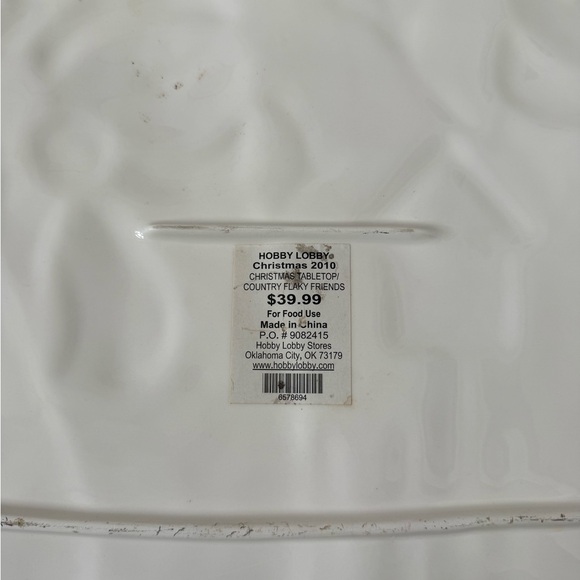 Hobby lobby, snowman Christmas, winter glass serving tray - Picture 3 of 4